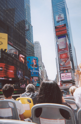 on the double decker bus